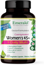 EMERALD LABS Women's 45+ 1-Daily Multi - Multivitamínico Completo para Apoyo Óseo y Cardíaco* - Para Mujeres Mayores de 45 - Sin Gluten y Vegetariano - 30 Cápsulas Vegetales