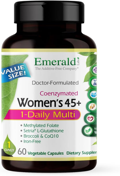 EMERALD LABS Mujeres 45+ Multivitamínico 1 – Salud ósea: La combinación de vitamina D3, K1, K2 y calcio contribuye – Image 1