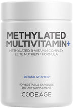 Codeage Multivitamínico Metilado - Complejo B, Vitaminas A, C, D, E, K2, B12 Metilcobalamina, L-Metilfolato, Magnesio, CoQ10, DIM, Probióticos - 90 Cápsulas