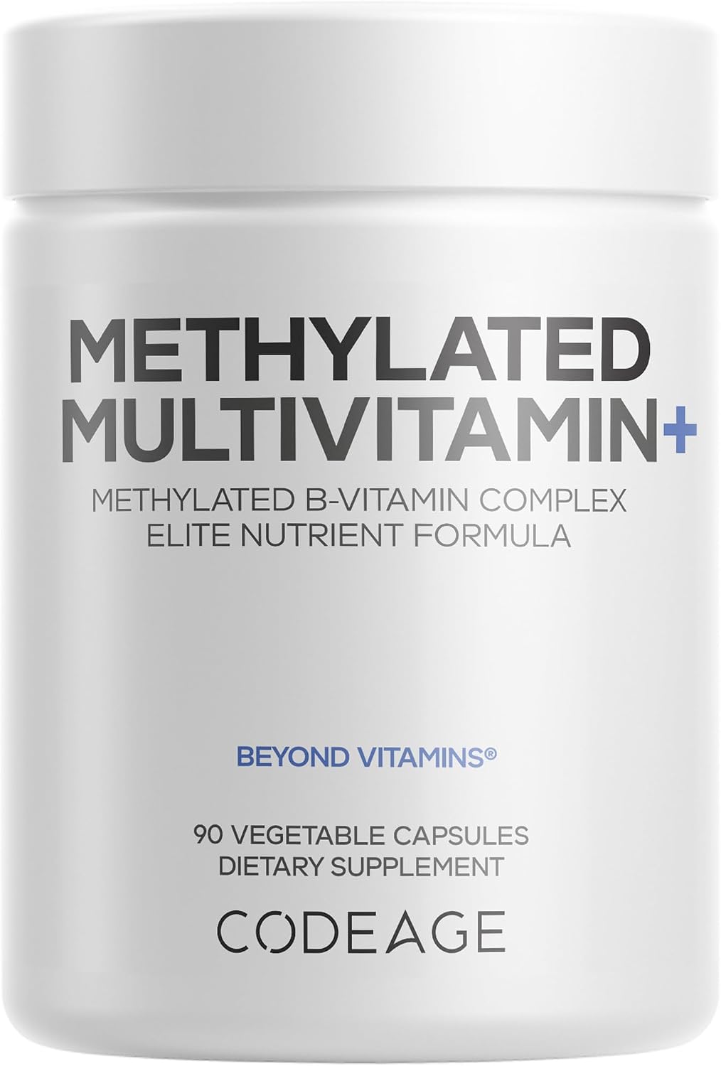 Codeage Multivitamínico Metilado - Complejo B, Vitaminas A, C, D, E, K2, B12 Metilcobalamina, L-Metilfolato, Magnesio, CoQ10, DIM, Probióticos - 90 Cápsulas