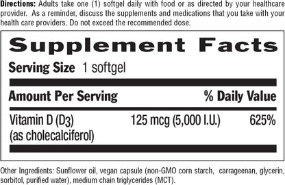 Country Life Vitamina D3 Vegana 5000 IU – 30 – Personas con exposición solar limitada (por clima, horario o uso de – Image 6
