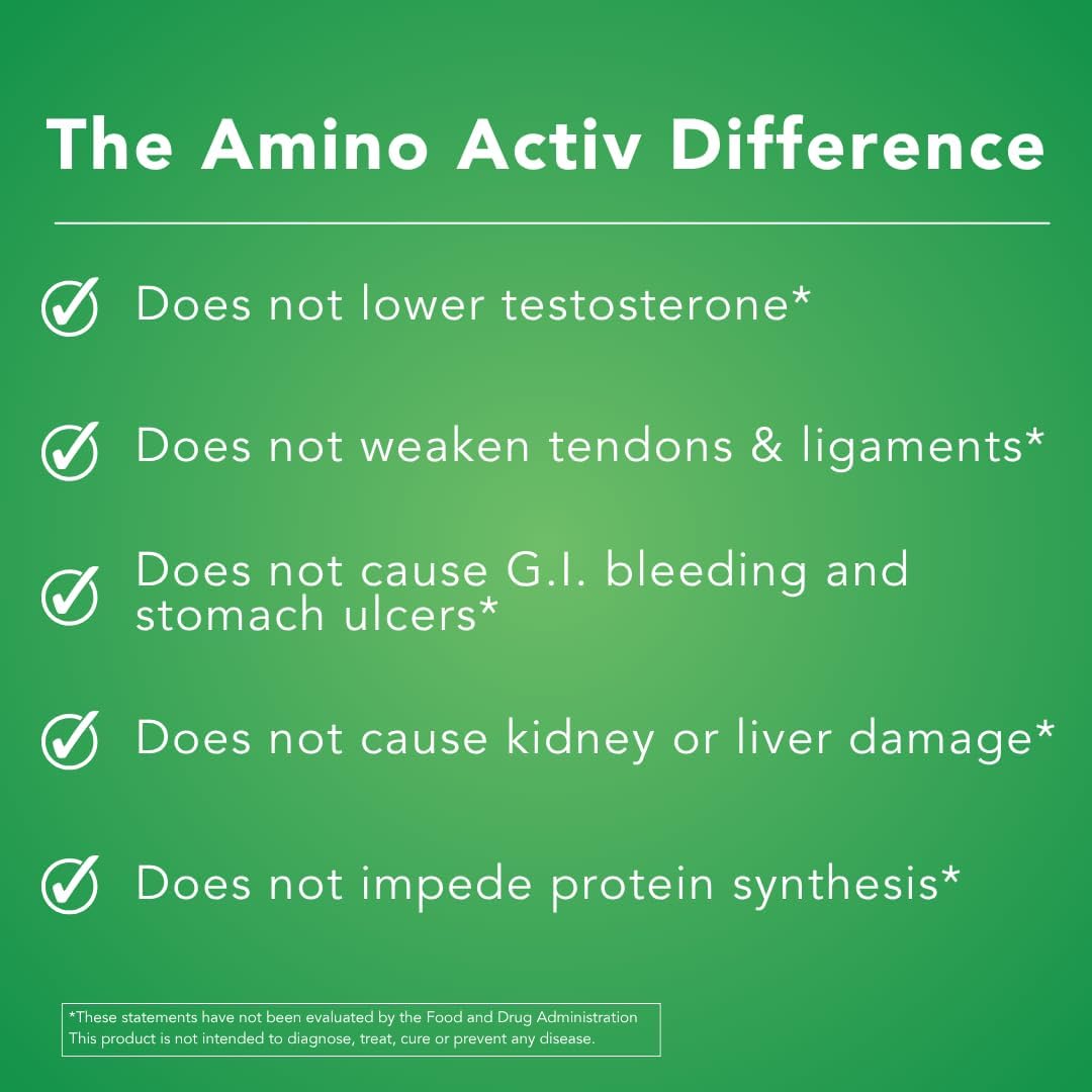 Amino Activ - Apoyo Holístico Rápido para el Dolor e Inflamación Causados por Actividad/Ejercicio (180 Cápsulas)