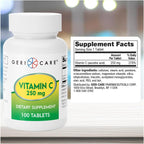 GeriCare Vitamina C 250 mg, 100 cápsulas - Suplemento Nutricional