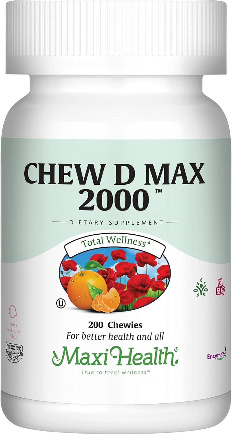Maxi Health Vitamin D3 2000 IU Chewable - Natural Bubble Gum Flavor
