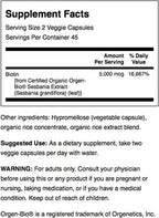 Swanson Real Food Biotin 5000 mcg, 90 cápsulas vegetales