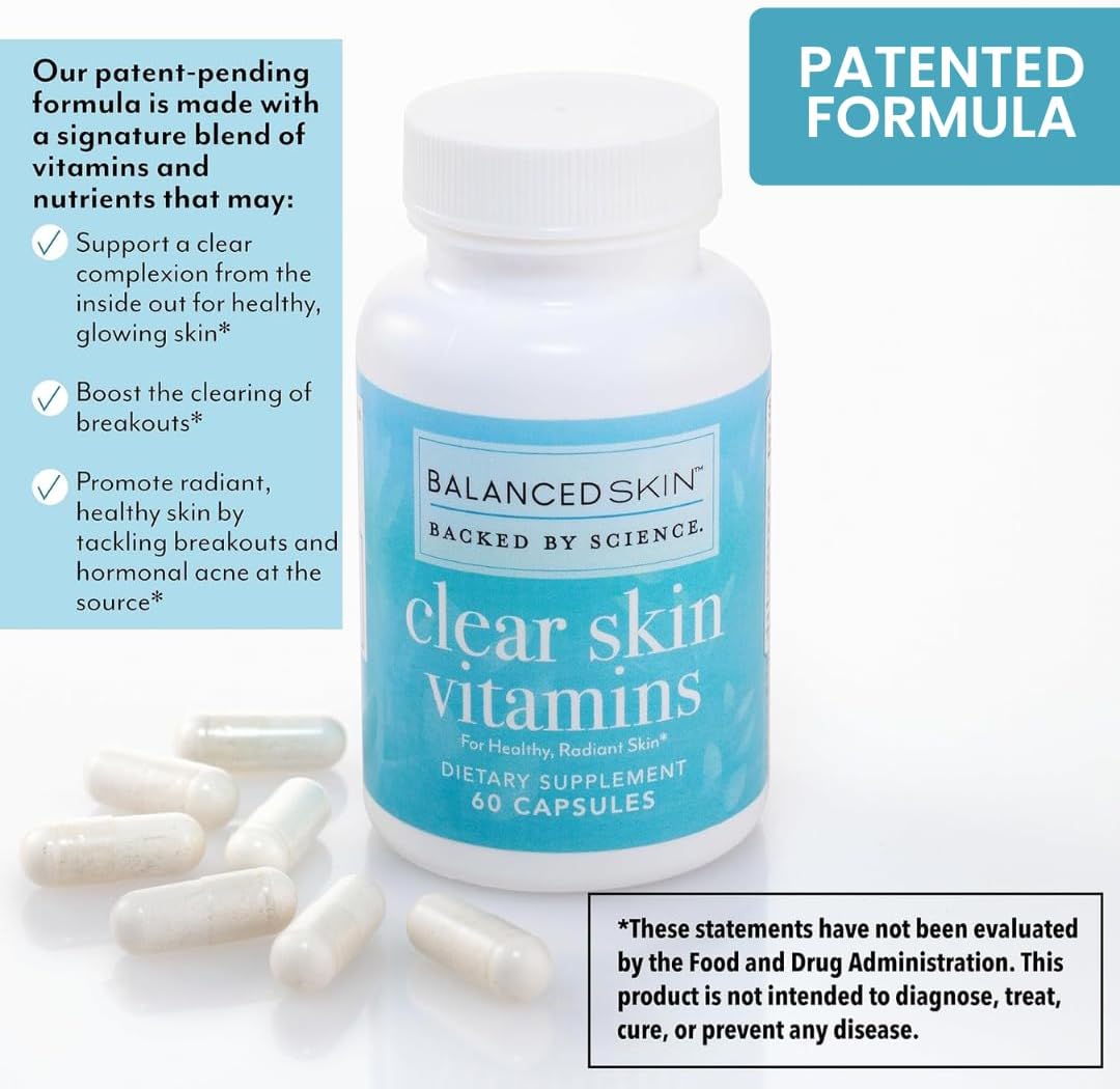 Clear Skin Vitaminas para Piel Clara y Acné - Suplemento para Hombres y Mujeres
