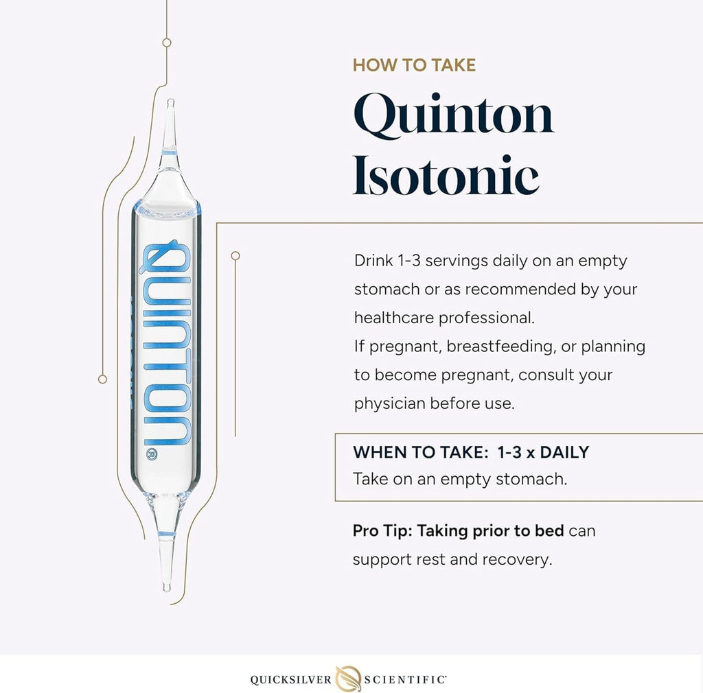 Quicksilver Scientific Original Quinton Solución Isotónica con Minerales de Agua de Mar y Agua de Manantial - 30 Viales Monodosis