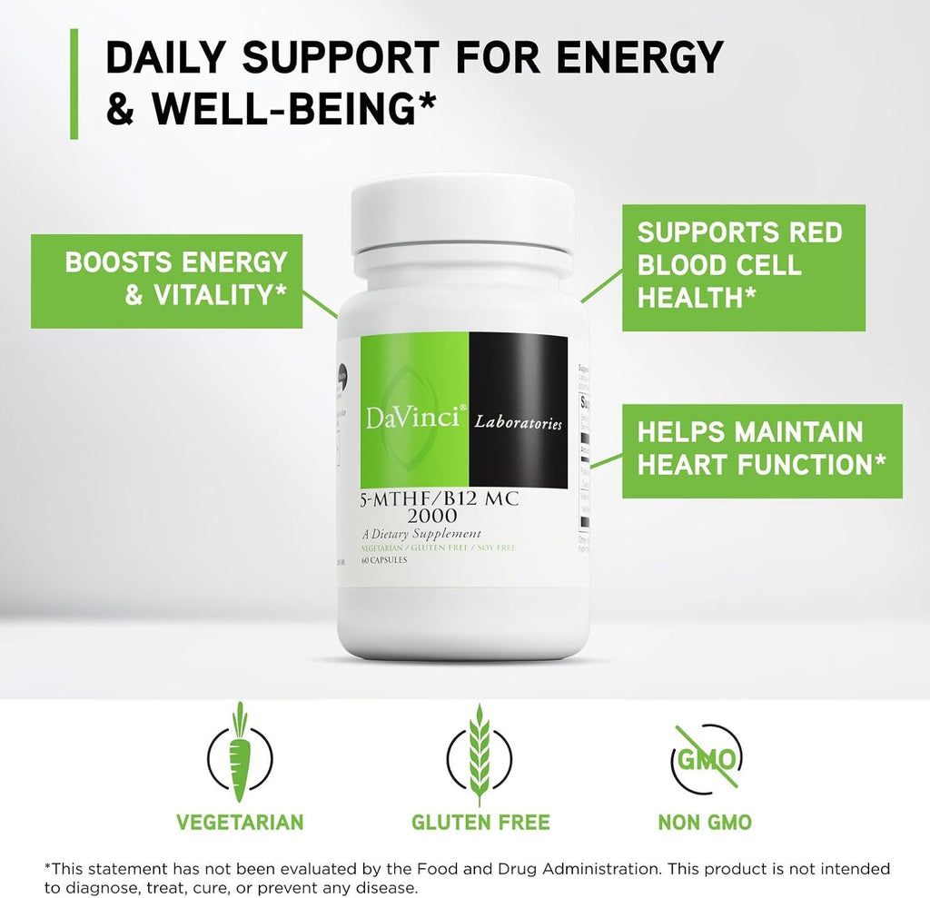 DAVINCI Labs - 5-MTHF/B12 MC 2000 - 60 Cápsulas