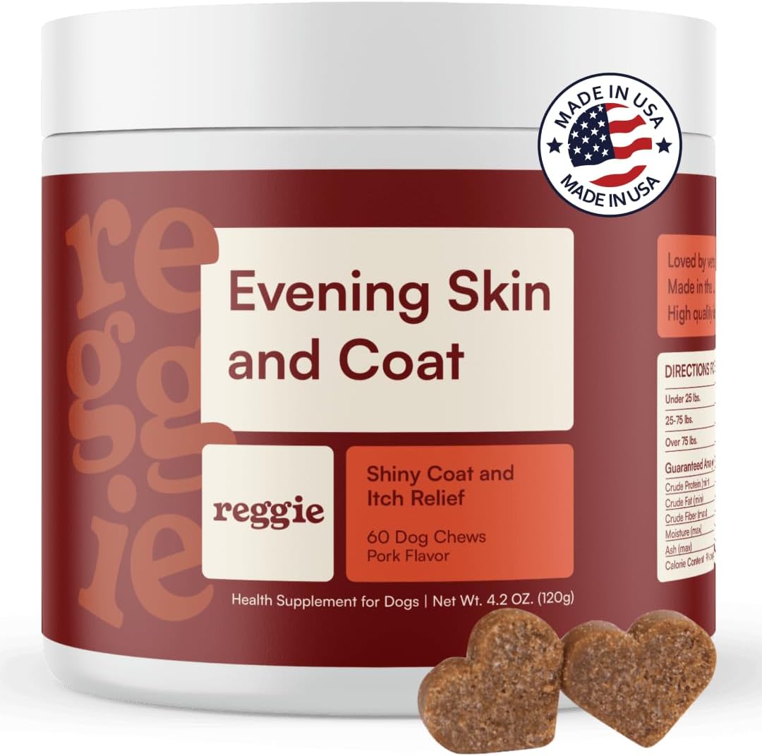 Reggie Suplemento para la Piel y el Pelaje de Perros con Omega-3 y Vitamina E - 60 Golosinas Blandas