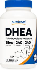 Nutricost DHEA 25mg, 240 Cápsulas - Sin Gluten, Sin Soja, No GMO
