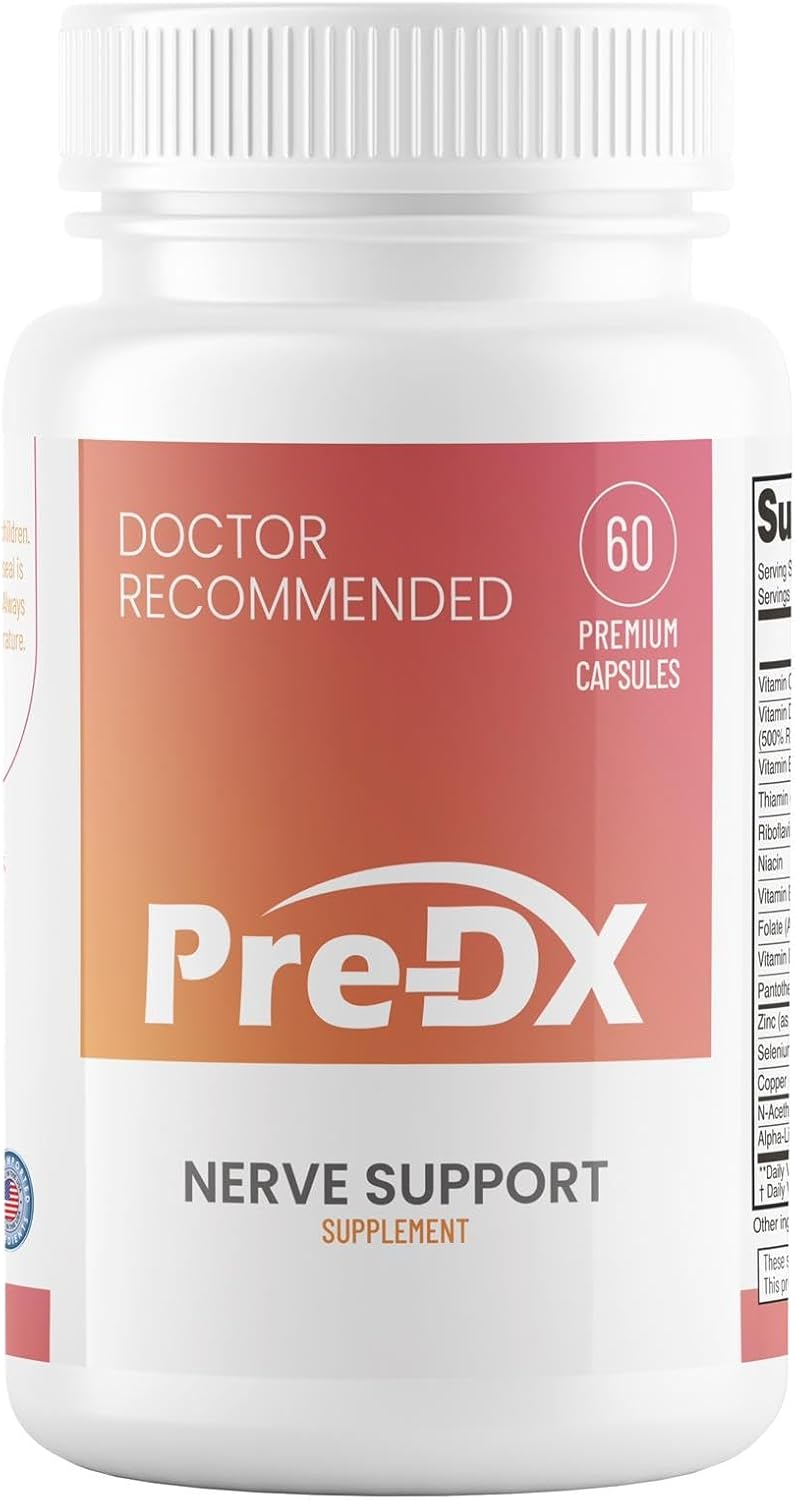 Pre-DX Nerve Support - Multivitamínico Avanzado con L-Metilfolato y Complejo B - 60 Cápsulas