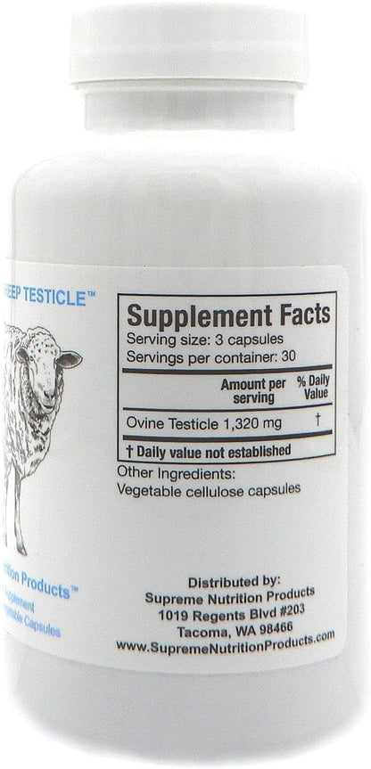 Supreme Nutrition Sheep Testicle - Testículo Ovino 100% Grass Fed, 90 Cápsulas – Image 2