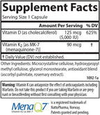 Carlson Super D3 + K2 - 5000 UI Vitamina D3 y 90 mcg Vitamina K2 MK-7 - 90 Cápsulas Vegetarianas