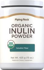 Piping Rock Inulina Orgánica en Polvo | 425 g | Fibra Soluble Prebiótica