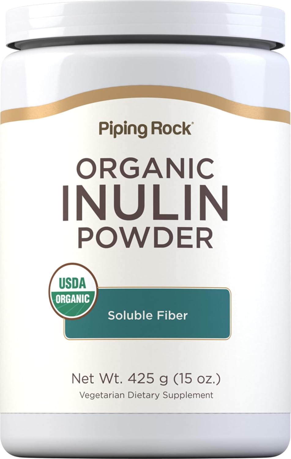 Piping Rock Inulina Orgánica en Polvo | 425 g | Fibra Soluble Prebiótica