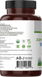 Organic Ashwagandha 1500mg - 90 Comprimidos Vegetarianos