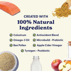 Origin Labs Complemento de Apoyo a las Alergias y el Sistema Inmunitario para Perros, Omega 3, Polen de Abeja, Calostro, Probióticos y Prebióticos, Sabor a Pavo, 90 Masticables Blandos