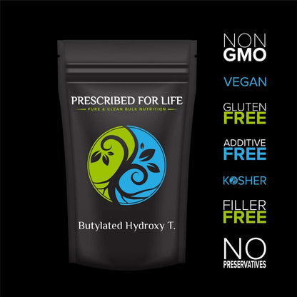 Prescribed For Life BHT en Polvo Puro, Butilhidroxitolueno para Conservación de Alimentos, Vegano, Sin Gluten, No – Image 3
