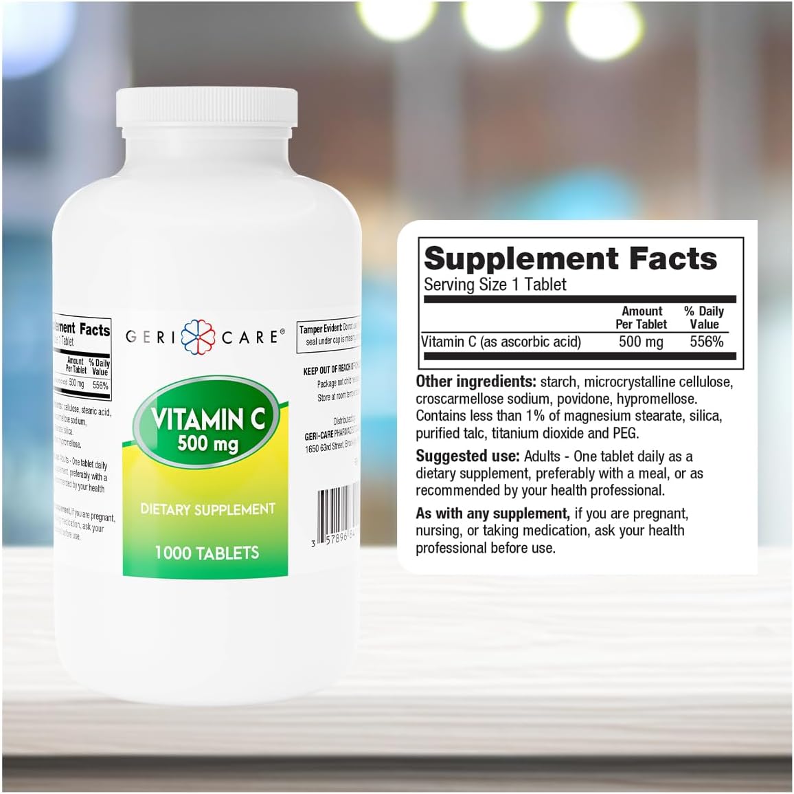 GeriCare Vitamina C 500 mg - 1000 Comprimidos