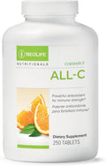 NeoLife All-C - Vitamina C Masticable con Complejo de Bioflavonoides - 250 Comprimidos