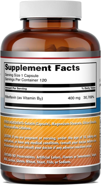 Amazing Formulas Riboflavina 400mg, 120 – Protección antioxidante: Contribuye a la protección de las células – Image 5