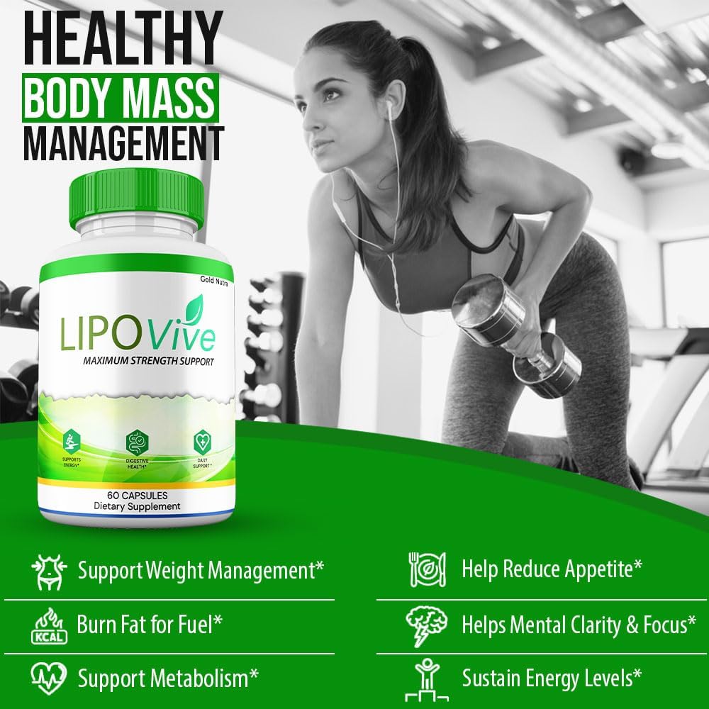 LipoVive Cápsulas, Fórmula Avanzada de Máxima Potencia, Suplemento Premium con Ingredientes Naturales (2 Envases)