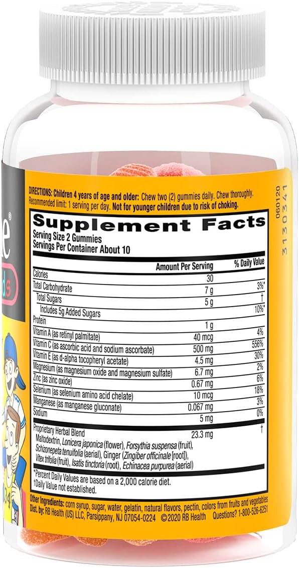 Airborne Gominolas de Vitamina C 500mg + Zinc para Niños, Sabor Fruta Variada, 21 Gominolas (Pack de 3)