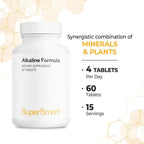 Supersmart Alkaline Formula - Fórmula Avanzada con Fosfato de Potasio, Calcio y Citrato de Magnesio - Equilibrio del pH - 60 Comprimidos