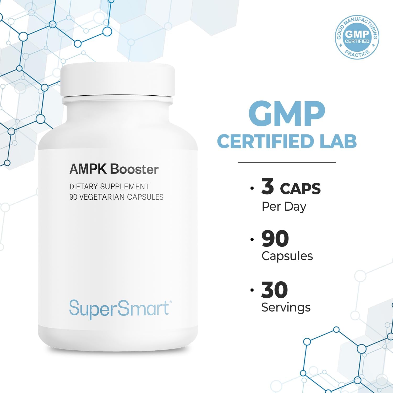 Supersmart - AMPK Booster - Activador Metabólico con Berberina - 90 Cápsulas Vegetarianas