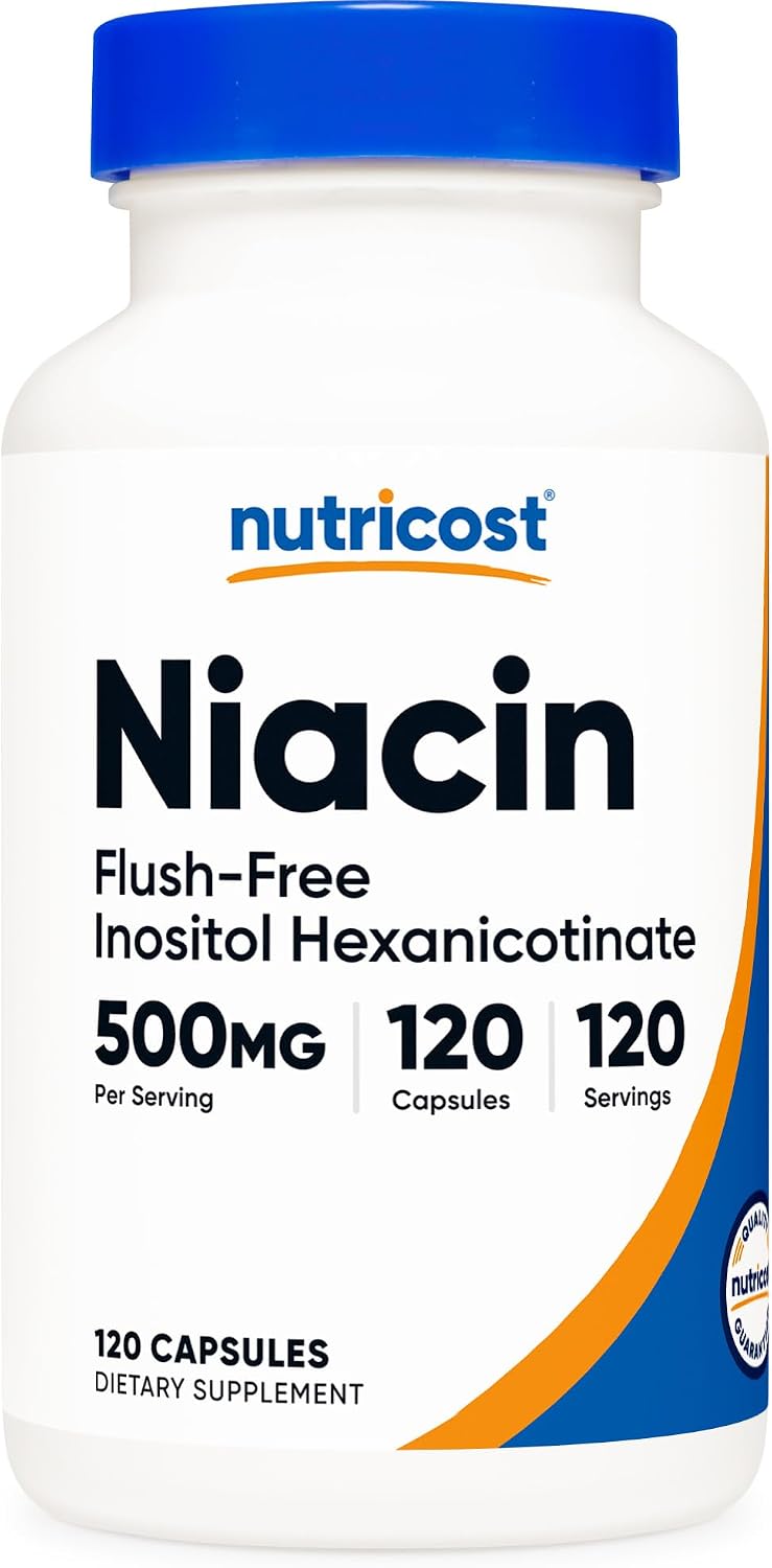 Nutricost Niacina Sin Enrojecimiento (Inositol Hexanicotinato) 500mg, 120 Cápsulas - Vitamina B3