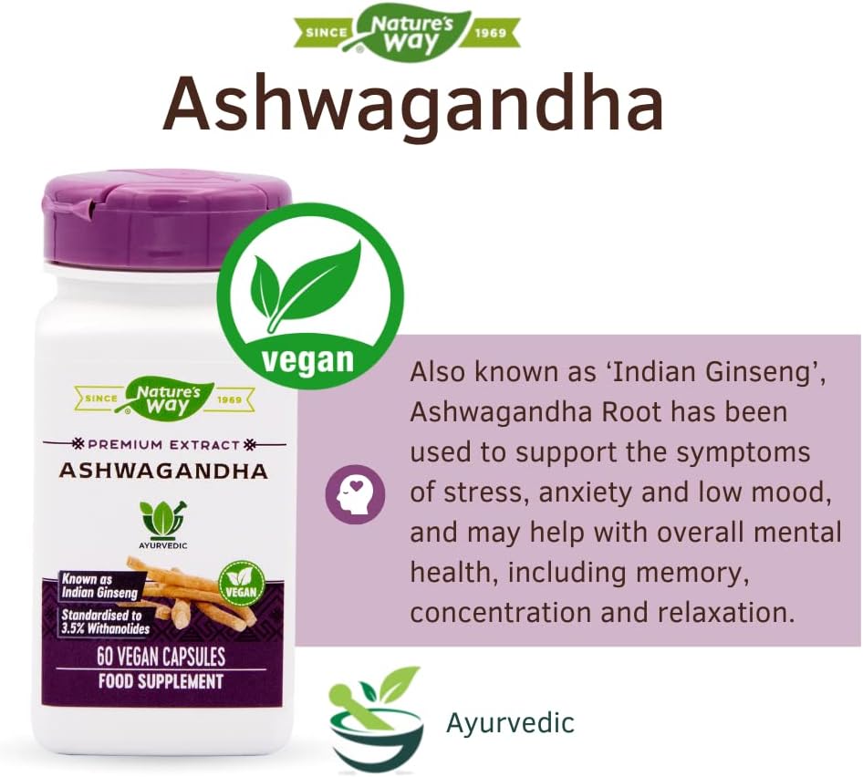 Nature's Way - Ashwagandha, 60 cápsulas vegetales