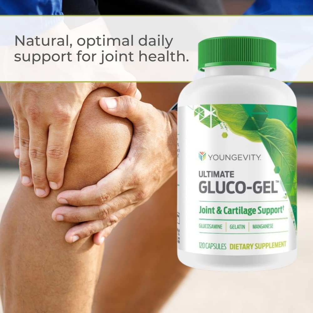Youngevity Ultimate Gluco-Gel – Glucosamina, Gelatina y Manganeso – 120 Cápsulas