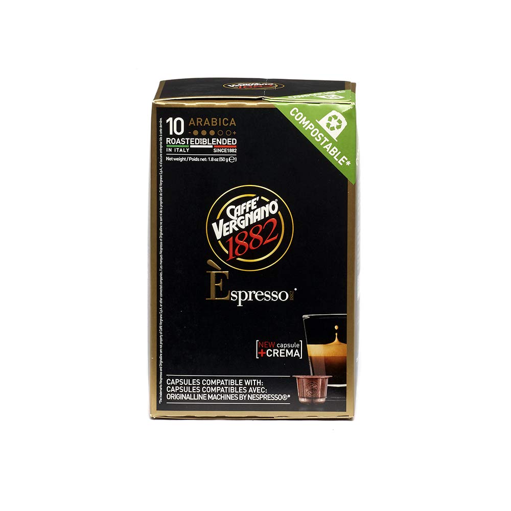 Caffè Vergnano Cápsulas de Café Arabica Compatibles con Nespresso OriginalLine - 60 Cápsulas (6 paquetes de 10)