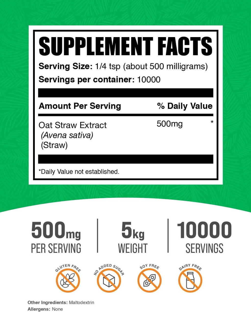 Extracto de Avena Sativa en Polvo - Suplemento Herbal - 5 kg