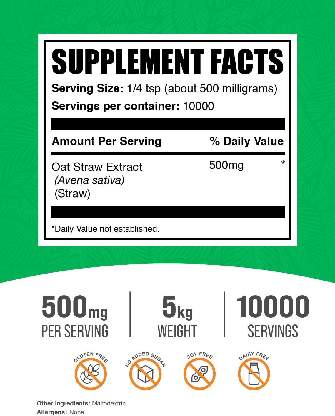 Extracto de Avena Sativa en Polvo - Suplemento Herbal - 5 kg