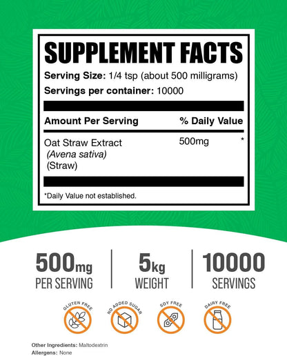 Extracto de Paja de Avena (Avena Sativa) en Polvo - Suplemento Herbal - 5 kg – Image 2