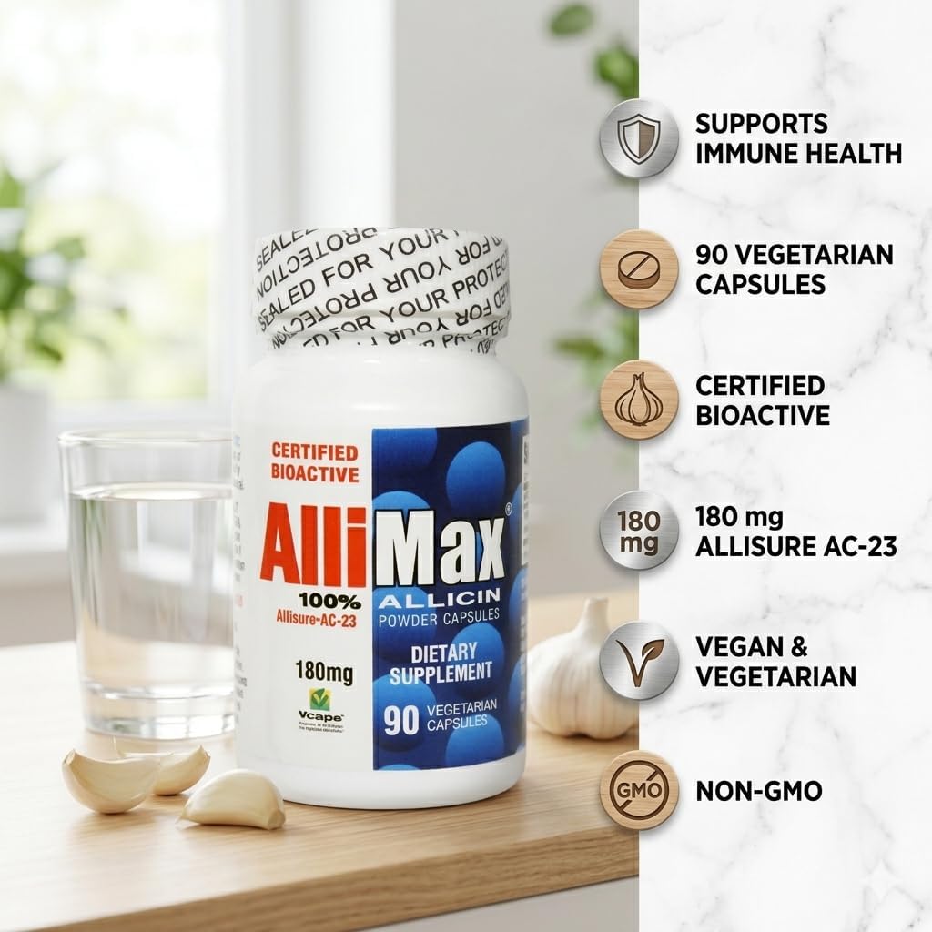 Allimax 180 mg 90 cápsulas vegetales - Complemento alimenticio de ajo