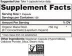 Cápsulas de Raíz de Maca Orgánica (Alta Potencia) - 120 Cápsulas, 2 Meses de Suministro