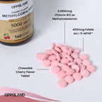 Metil B-12 5000mcg con Folato - Vitamina B12 Metilcobalamina Sublingual - Apoyo Energético y Cerebral - 140 Comprimidos Veganos