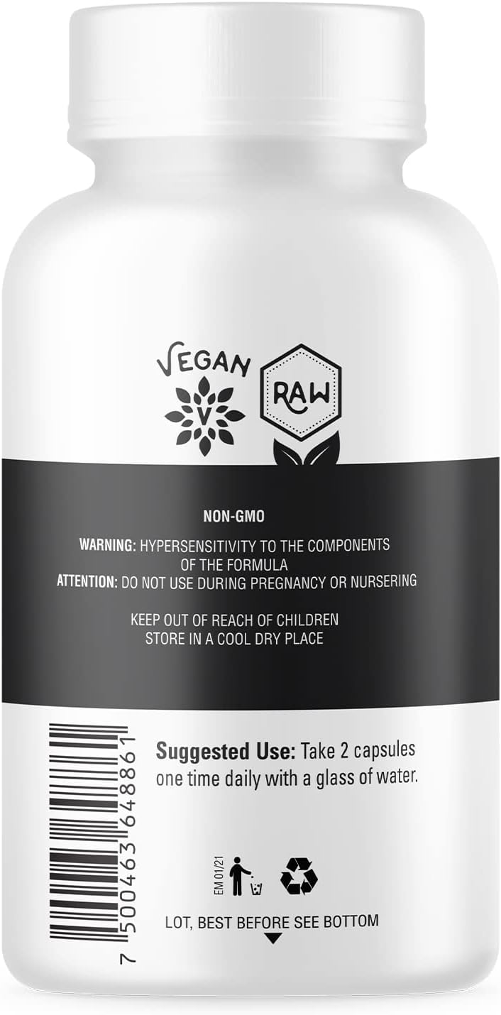 Maca Negra Orgánica 60 Cápsulas | Suplemento Natural con Raíz de Maca Negra | Cápsulas Veganas para Energía y Vitalidad