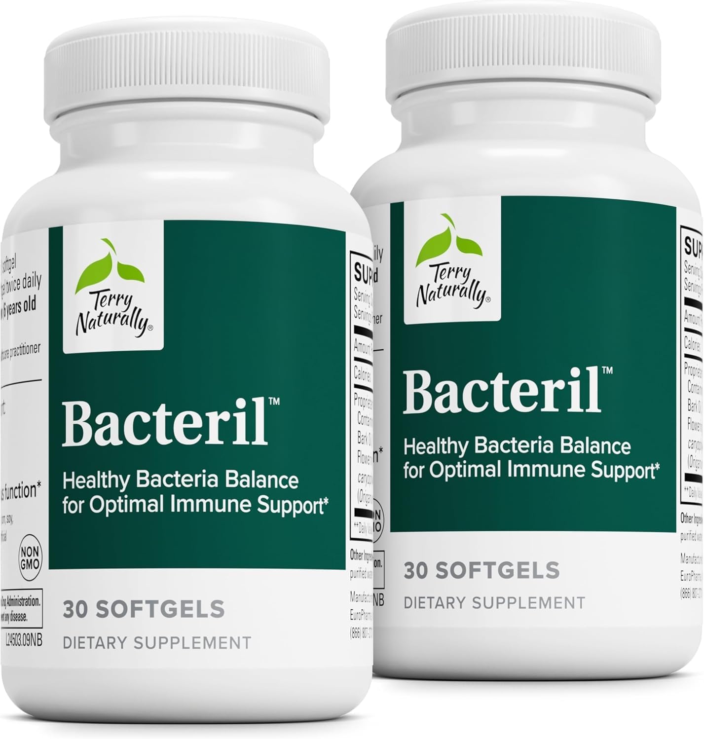 Terry Naturally Bacteril - Suplemento intestinal con clavo, canela, tomillo y orégano - 60 cápsulas blandas