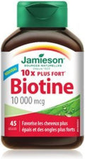 Jamieson Biotina 10.000 mcg, 45 cápsulas blandas