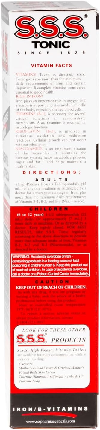 S.S.S. Tonic – Suplemento Líquido de Hierro y Complejo B (B1, B2, B3) – 20 fl oz