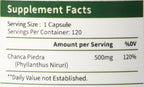 Chanca Piedra 500 mg – 120 Cápsulas Vegetales – Extracto de Phyllanthus Niruri