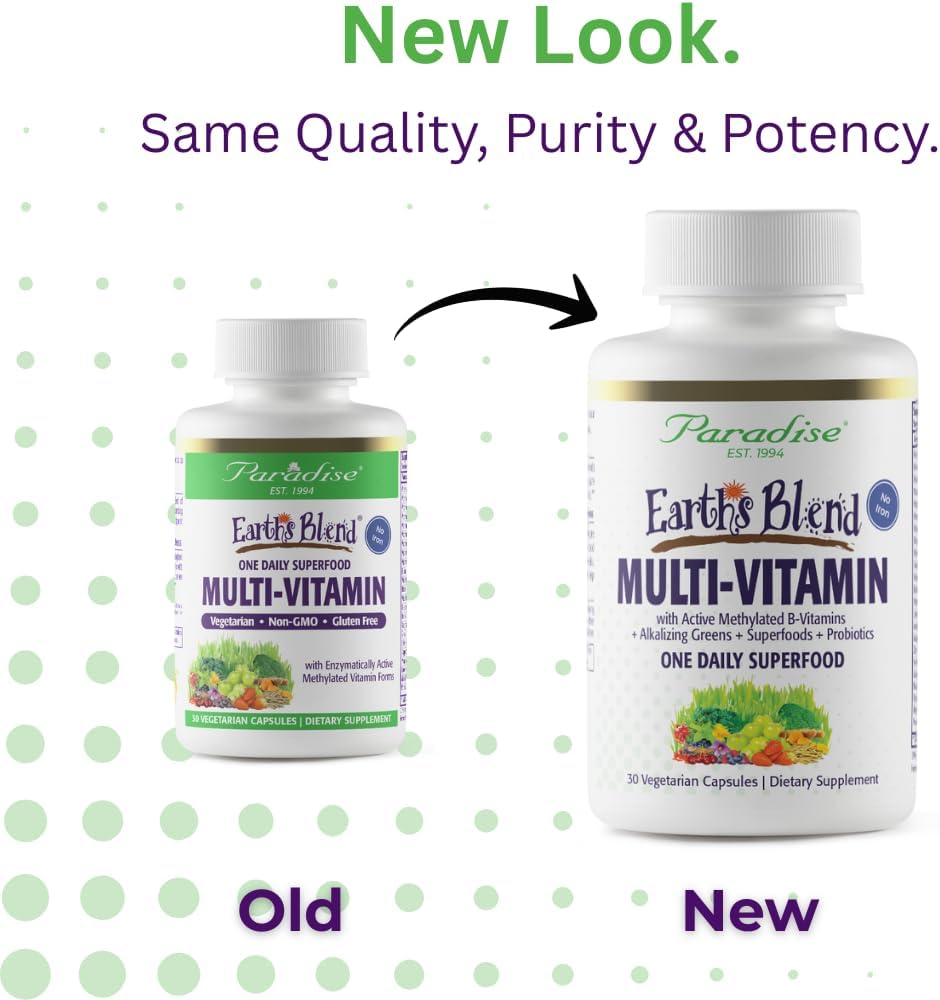 Earth's Blend Multivitamínico Diario Sin Hierro - Paradise Herbs
