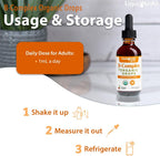 LIQUIDHEALTH Gotas de Complejo B Orgánico USDA para Hombres y Mujeres - Energía Natural, Enfoque, Memoria y Estado de Ánimo, Apoyo Inmunológico, Impulso al Metabolismo - Fabricado en EE. UU., Sin Azúcar, Vegano (2 Paquete)