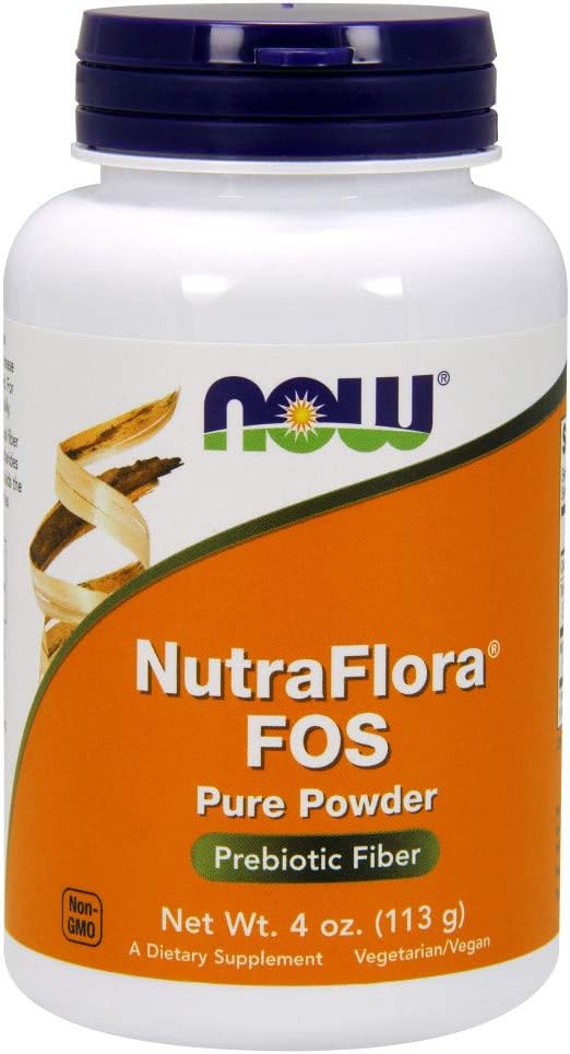 NOW Nutra Flora Fos - Polvo de Fructooligosacáridos - 113 g (Pack de 2)