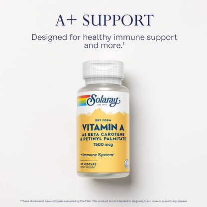 Solaray Vitamina A en Forma Seca - 60% Betacaroteno y 40% Retinil Palmitato - 60 Cápsulas Veganas – Image 3