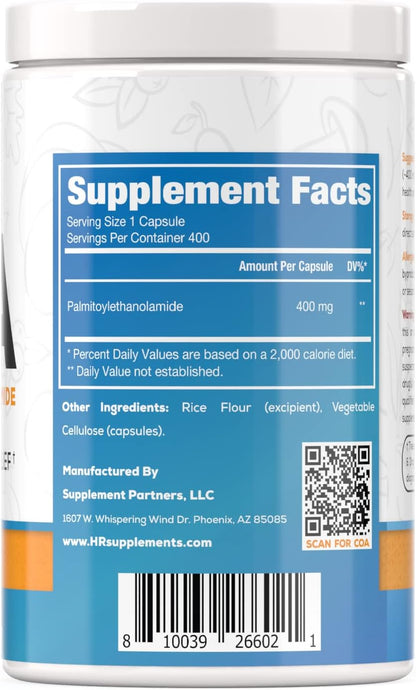 HARVEST NATURALS Palmitoiletanolamida (PEA) 400mg - 400 Cápsulas – Image 2