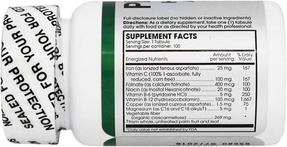 Perque Hematin Anemia Guard, 100 Comprimidos – La vitamina C contribuye al funcionamiento normal del sistema – Image 2